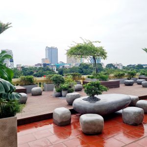 Vườn trên mái Sky garden trụ sở tầng 5 tòa nhà Bảo Việt số 8 Lê Thái Tổ, phường Hàng Trồng, Hoàn Kiếm, Hà Nội