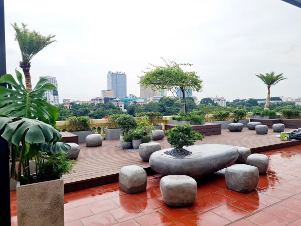 Vườn trên mái Sky garden trụ sở tầng 5 tòa nhà Bảo Việt số 8 Lê Thái Tổ, phường Hàng Trồng, Hoàn Kiếm, Hà Nội